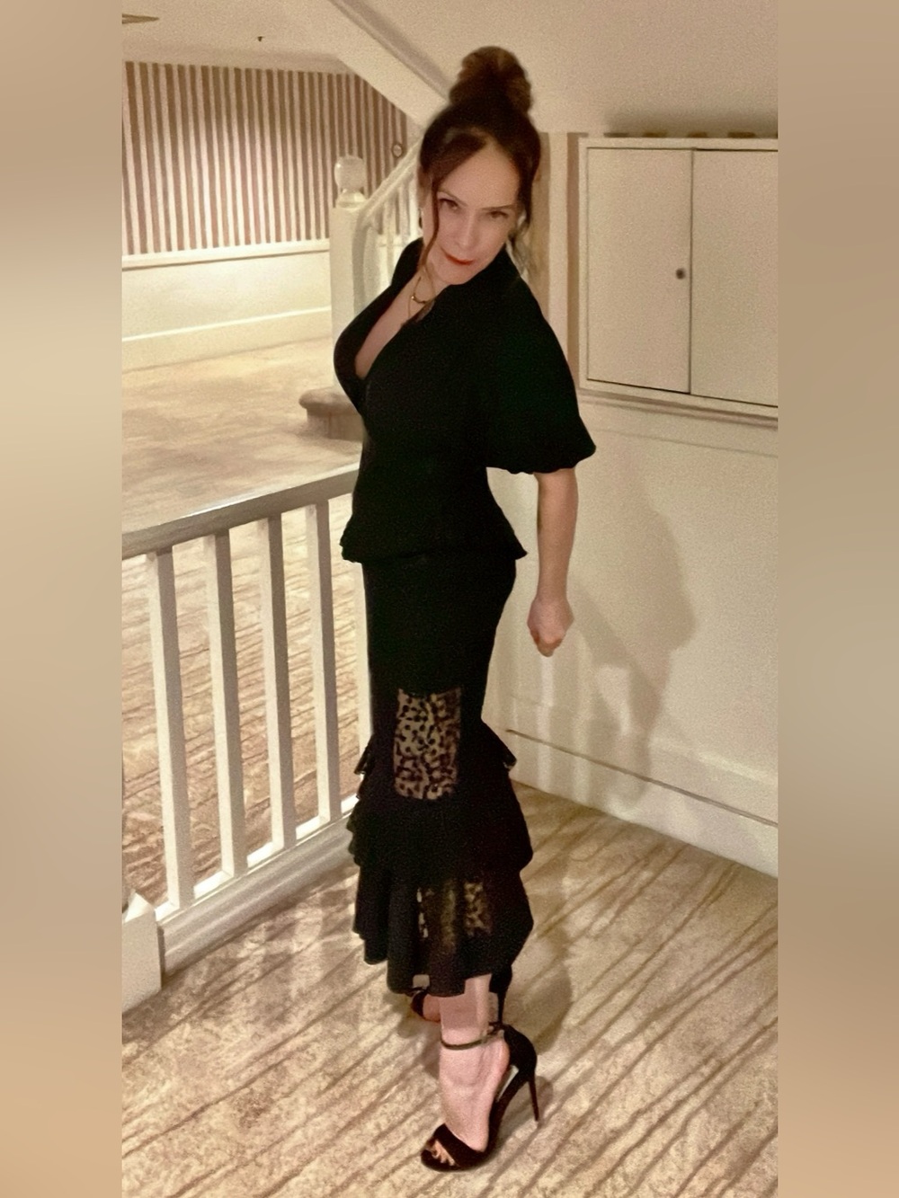ALEXIS Dilarra Tiered Lace Midi Dress